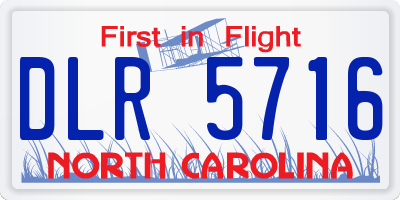 NC license plate DLR5716