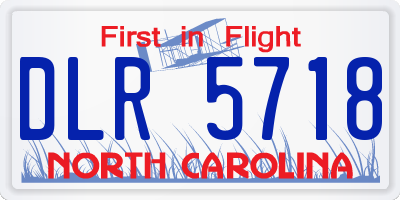 NC license plate DLR5718