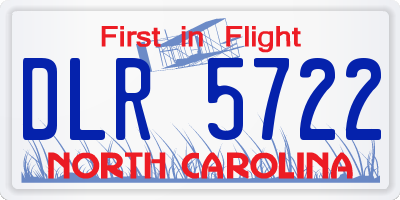 NC license plate DLR5722
