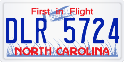 NC license plate DLR5724