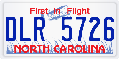 NC license plate DLR5726