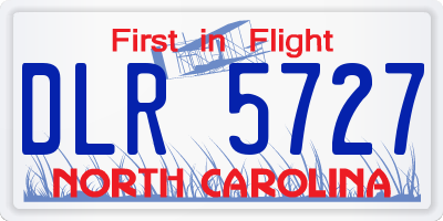 NC license plate DLR5727