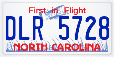 NC license plate DLR5728