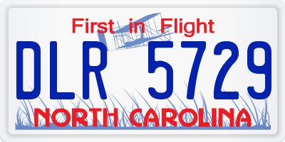 NC license plate DLR5729