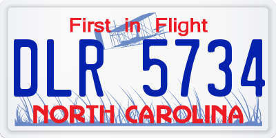 NC license plate DLR5734