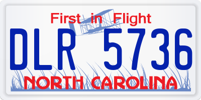 NC license plate DLR5736