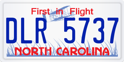 NC license plate DLR5737