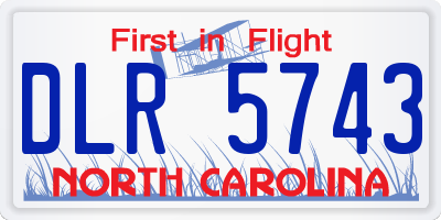 NC license plate DLR5743