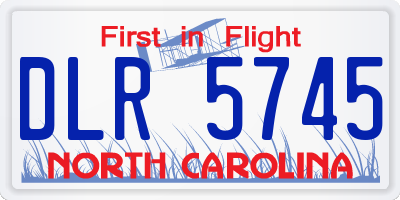 NC license plate DLR5745