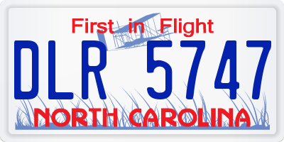 NC license plate DLR5747
