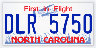 NC license plate DLR5750