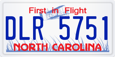 NC license plate DLR5751