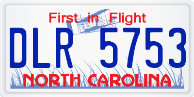NC license plate DLR5753