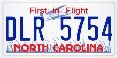 NC license plate DLR5754