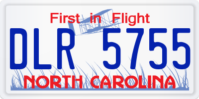 NC license plate DLR5755