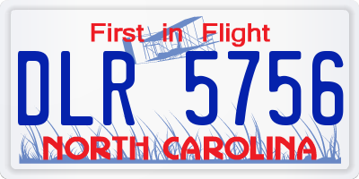 NC license plate DLR5756