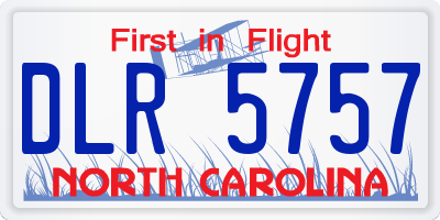 NC license plate DLR5757