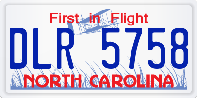 NC license plate DLR5758