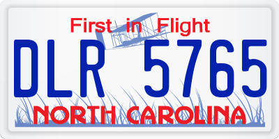 NC license plate DLR5765