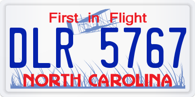 NC license plate DLR5767