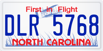 NC license plate DLR5768