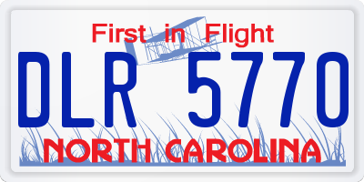NC license plate DLR5770