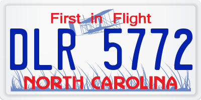 NC license plate DLR5772