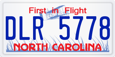 NC license plate DLR5778