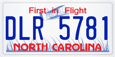 NC license plate DLR5781