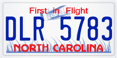 NC license plate DLR5783