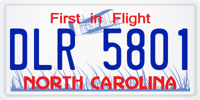 NC license plate DLR5801