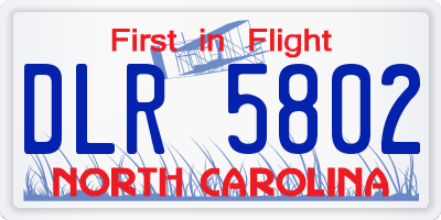 NC license plate DLR5802