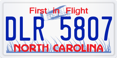 NC license plate DLR5807
