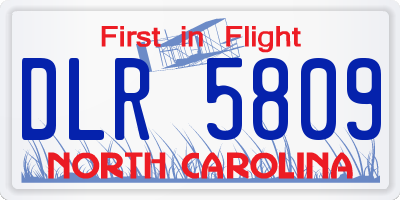 NC license plate DLR5809