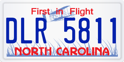 NC license plate DLR5811