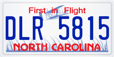 NC license plate DLR5815