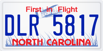 NC license plate DLR5817