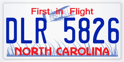 NC license plate DLR5826