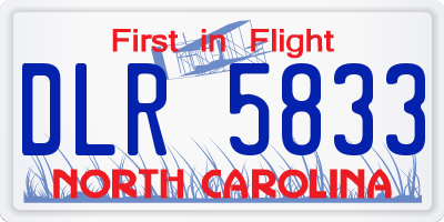 NC license plate DLR5833