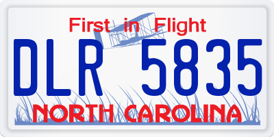 NC license plate DLR5835