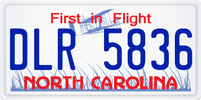 NC license plate DLR5836