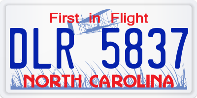 NC license plate DLR5837