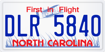 NC license plate DLR5840