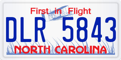 NC license plate DLR5843