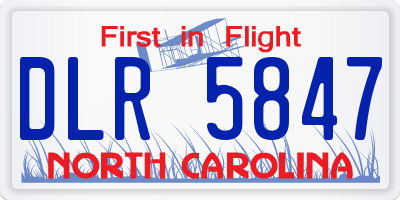 NC license plate DLR5847