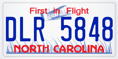 NC license plate DLR5848