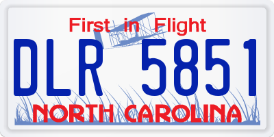 NC license plate DLR5851