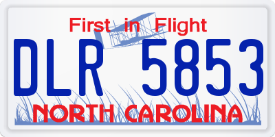 NC license plate DLR5853