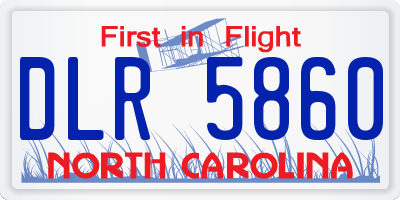 NC license plate DLR5860