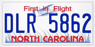 NC license plate DLR5862